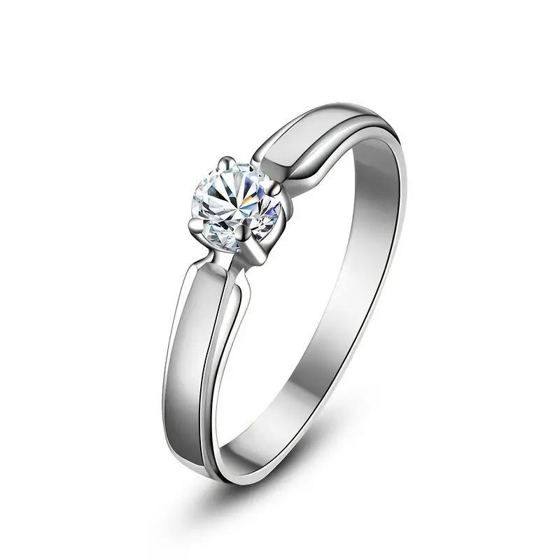 Huitan Ring, Kupfer, Silber, Zirkonia, Damen, Verlobung - Bild 2