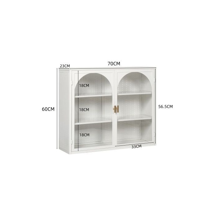 Moderne Doppelwandgarderobe von MUVOE in Weiß mit Glastüren und drei Ablageböden, Breite: 70 cm - Bild 2
