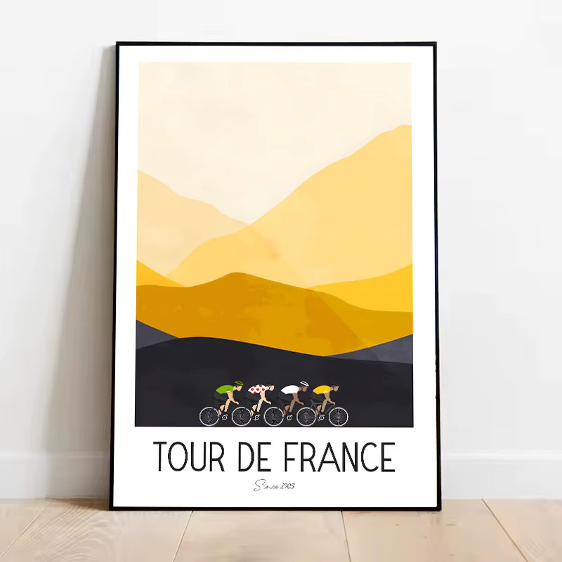 AliPaint Mountainbike Poster als Leinwandmalerei im Aquarell-Stil, Wandkunst für Kinderzimmer und Home Decor, Mehrfarbig - Bild 3