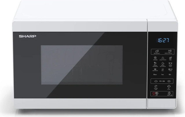 Sharp Mikrowelle YC-MG02E-W für die Arbeitsplatte, 20 l, 800 W, Blau-Weiß - Bild 1
