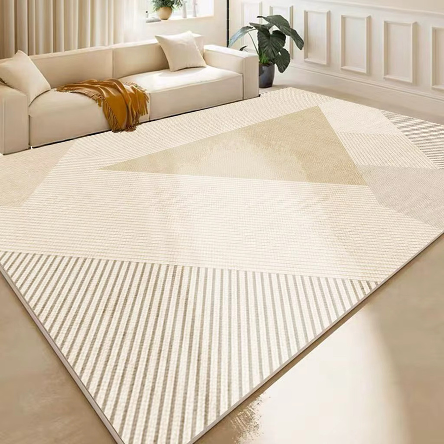 VIKAMA Nordischer Teppich mit geometrischem Muster in Beige, rutschfest und schmutzabweisend, B/T: 120 x 80 cm - Bild 1
