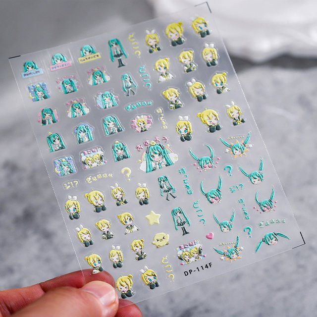 Hatsune Miku Nagelkunst-Aufkleber, Glänzend, Anime-Charaktere - Bild 1