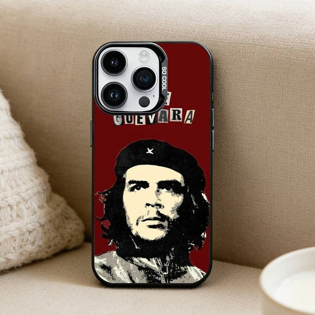 Stoßfeste Che Guevara Handyhülle mit mattem Design für iPhone 17, 16, 15, 14, 13, 12 Pro Max in Schwarz und Rot - Bild 1