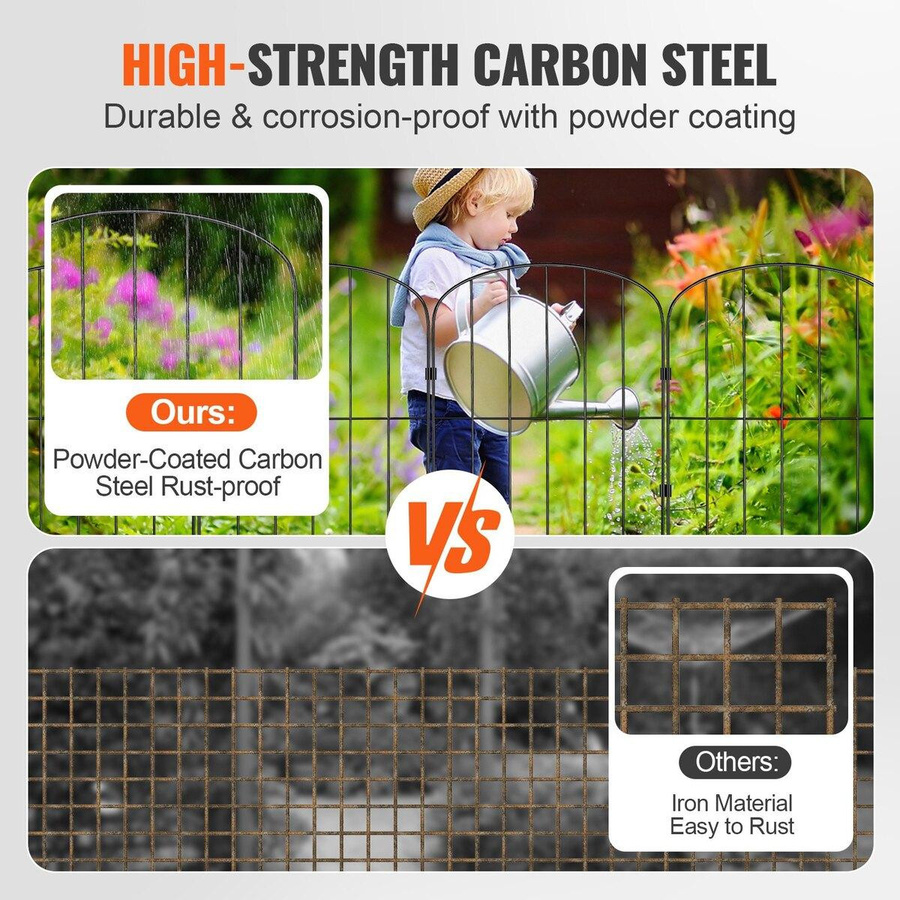 Buying Solutions MB Tierabwehrzaun aus Kohlenstoffstahl in Schwarz, dekorative Gartenbegrenzung ohne Bohren, Höhe: 60,96 cm, Länge: 33,02 cm - Bild 3