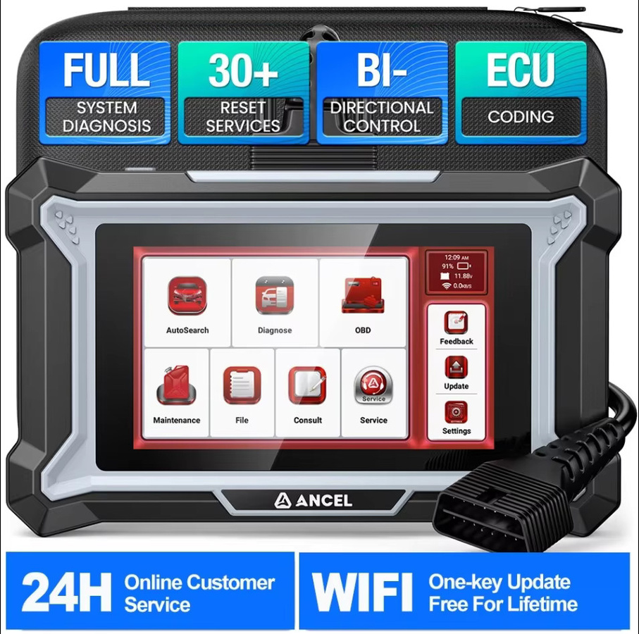 ANCEL DS160 OBD2 Scanner in Schwarz mit 30+ Reset-Funktionen, ECU-Codierung und bidirektionalem Vollsystem-Diagnose-Scan-Tool für Mercedes Benz, Porsche und Kia - Bild 2