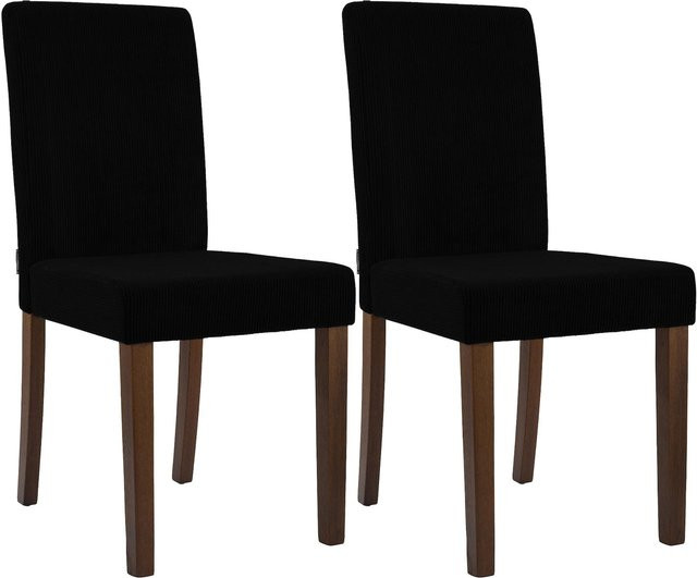 CLP Esszimmerstuhl 2er Set Ina mit Cordbezug und Holzgestell - Bild 1