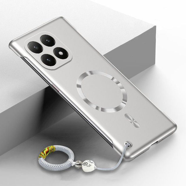 Lucky Ring Fundas Magnetische Handyhülle für Xiaomi 15, 15T, 14, 14T Pro und 14 Ultra, Rahmenlose Matte Stoßfeste PC-Abdeckung, Grau - Bild 1