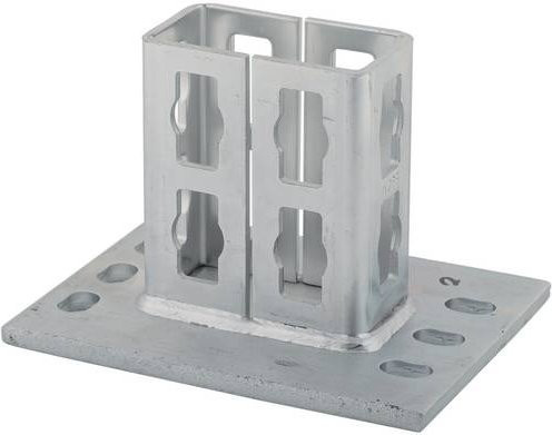 Fischer PSF 82 zl Sattelflansch aus verzinktem Stahl in Silber, 5 Stück - Bild 1