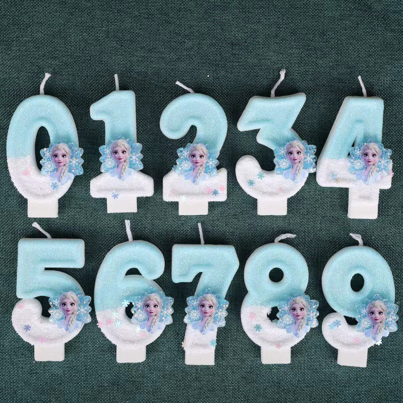 MINISO Digitale Geburtstagskerze Schneeprinzessin in Blau für die Kuchen-Party-Dekoration - Bild 1