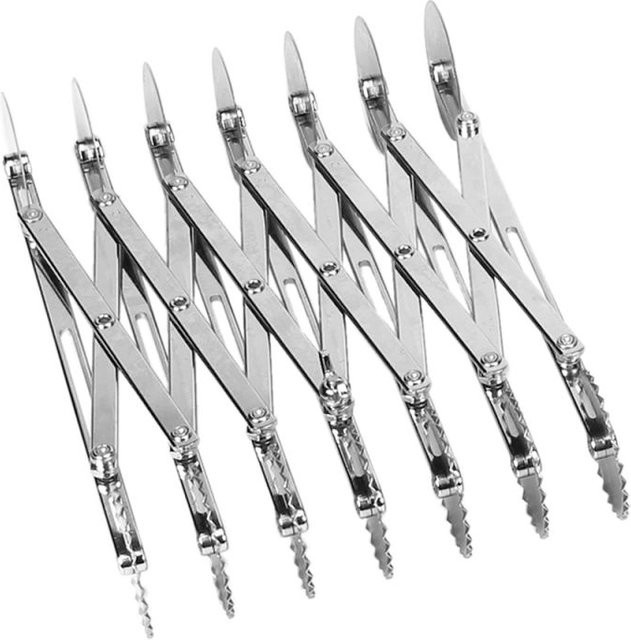 Schneider Teigschneider aus Edelstahl mit 7 verstellbaren Rädchen in Silber, glatt und gezackt - Bild 1