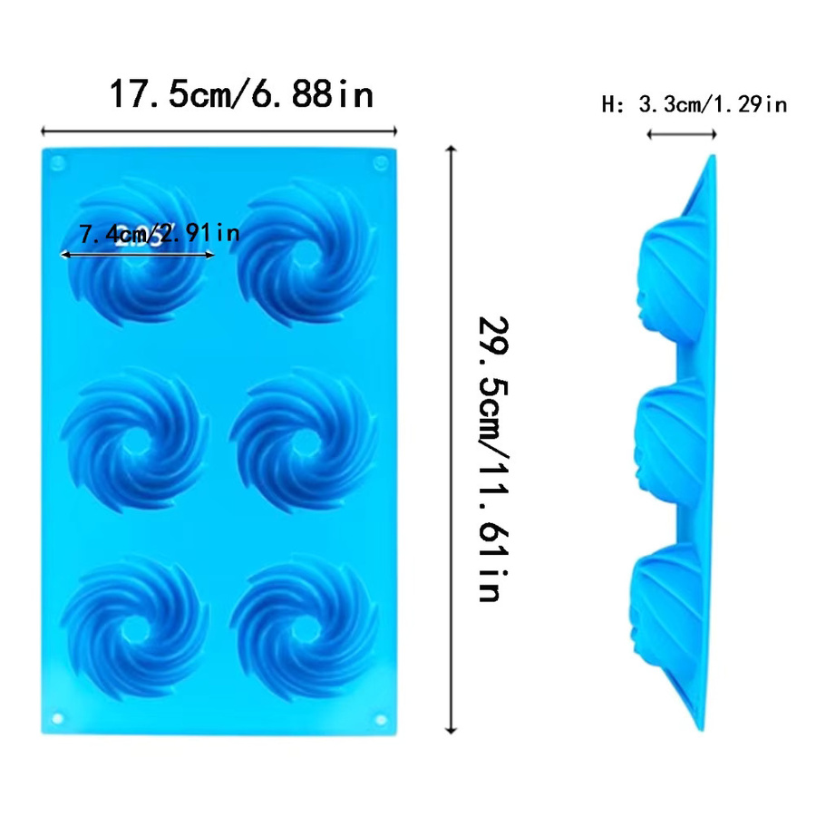 Silikon Backform Spiralform für Kuchen, Donuts, Schokolade und Eiswürfel in Blau - Bild 3