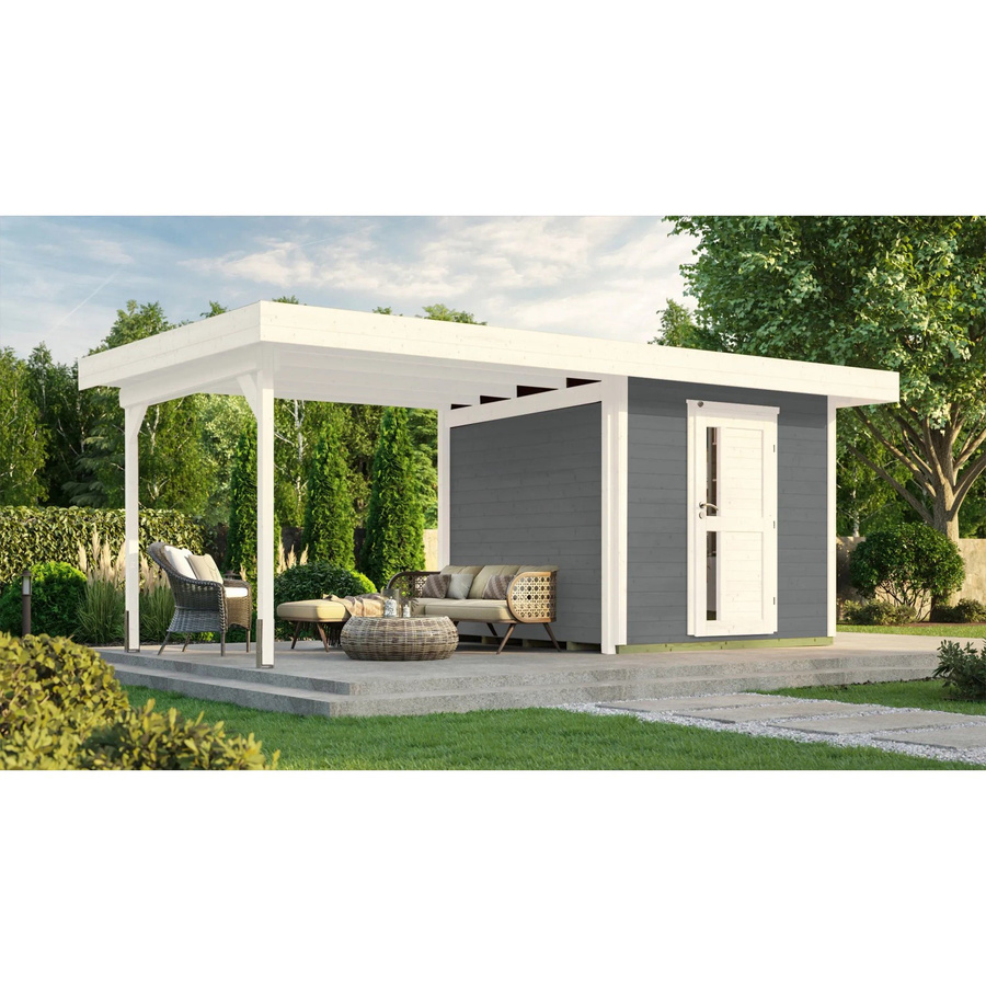 WEKA Holz-Gartenhaus Designhaus 172 mit Flachdach in Grau, B/T: 575 x 314 cm - Bild 2