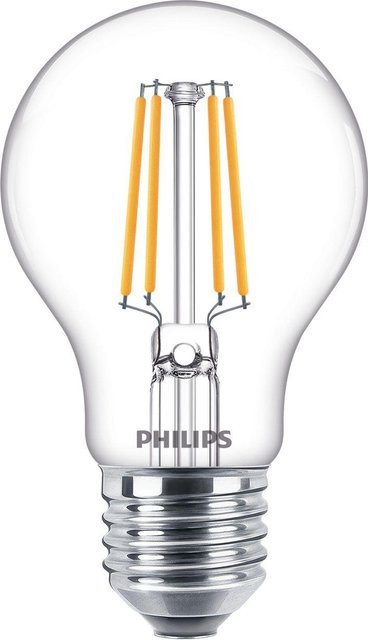 Philips LED-Leuchtmittel Classic A-bulb E27 Transparent Warmweiß 4,3 W 470 lm H x Ø: 10,6 x 6 cm - Bild 1