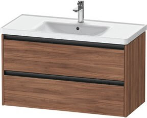 Duravit Waschtischunterschrank Ketho.2 in Nussbaum Natur mit 2 Schubladen, wandhängend, B: 98,4 cm, T: 45,5 cm, H: 54,9 cm - Bild 1