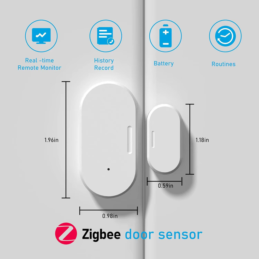 Tuya ZigBee Smart Fenster Tür Tor Sensor in Weiß zur Überwachung mit Alexa und Google Home via Tuya App und SmartLife - Bild 3