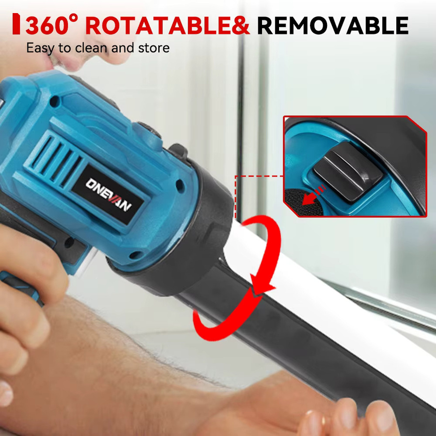 ONEVAN Akku-Kartuschenpistole Blau, Schnurlose elektrische Glasklebepistole kompatibel mit Makita 18V Akku - Bild 4