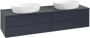 V&B Waschtischunterschrank Antao mit Beleuchtung, Farbe Blau lackiert, B/T: 160 x 50 cm - Bild 1
