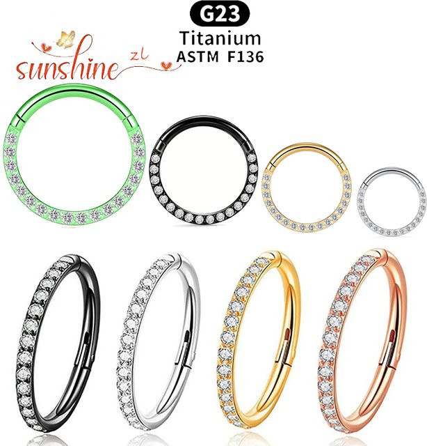 Piercing Hoops Titan, Zirkonia, Unisex - Bild 1