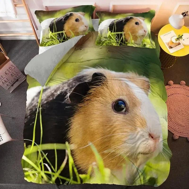 Lodestar Meerschweinchen Bettwäscheset mit 3D-Tierprint für Kinder und Teenager, weiß, B/H: 180 x 210 cm - Bild 2