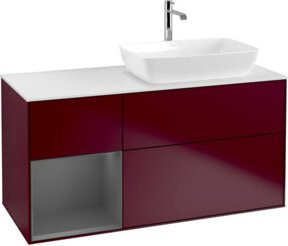 V&B Waschtischunterschrank Finion mit Wandbeleuchtung in Anthrazit lackiert, Breite: 120 cm, Tiefe: 50,1 cm, Höhe: 50,1 cm - Bild 1