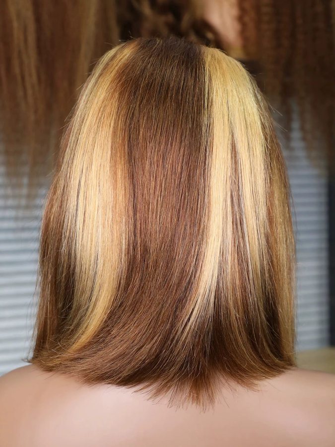 Doralia Bob-Perücke, 4/27 Ombre, HD-Spitze, 25,4–40,6 cm - Bild 4