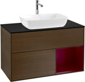 V&B Waschtischunterschrank Finion 100 Wandbeleuchtung in Lackoptik, Breite: 100 cm, Höhe: 50,1 cm, Tiefe: 50,1 cm - Bild 1