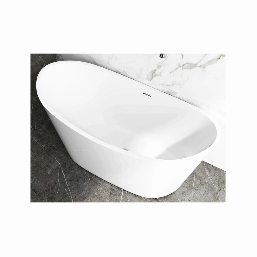 Freistehende Acrylbadewanne Duschparadies in Schiffsform mit Siphon Set, Farbe Weiß, B/T/H: 150 x 72 x 65 cm - Bild 2