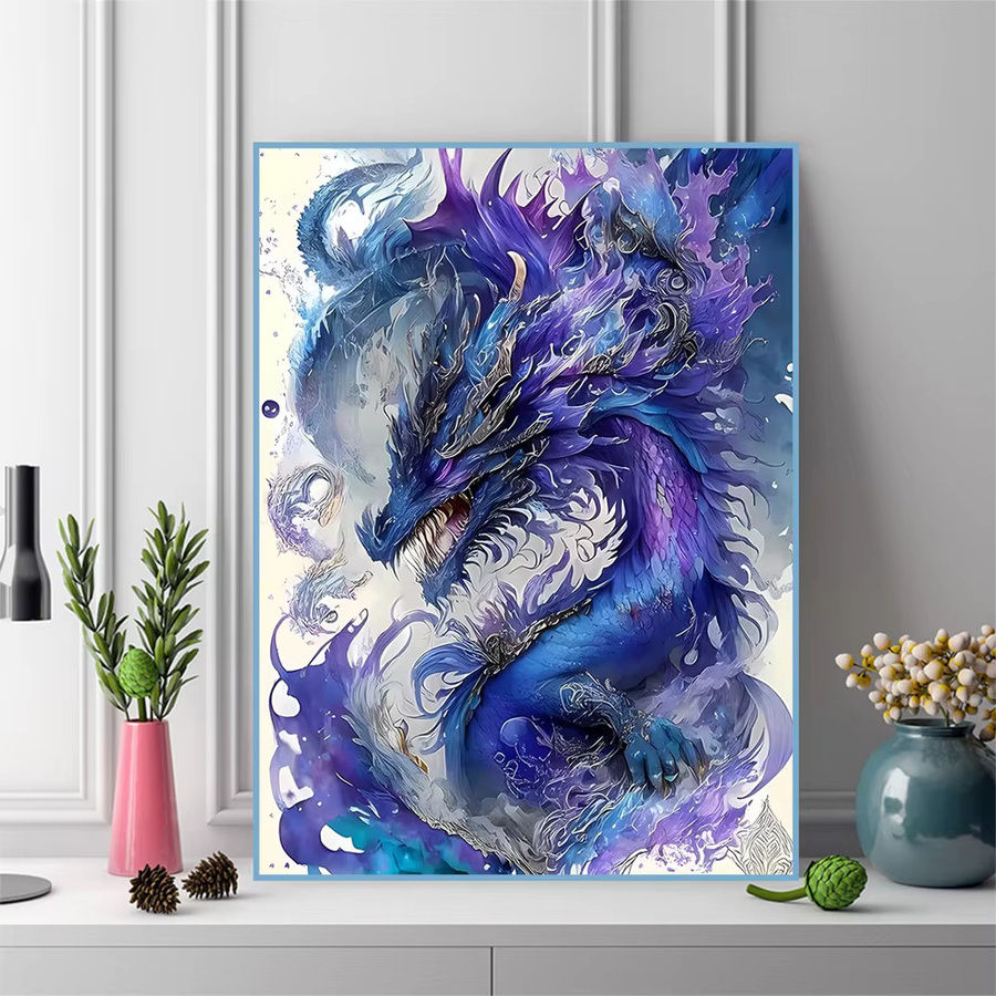 Momoart 5D DIY Diamant-Stickerei Drachen-Tier-Malerei, Mehrfarbig - Bild 3