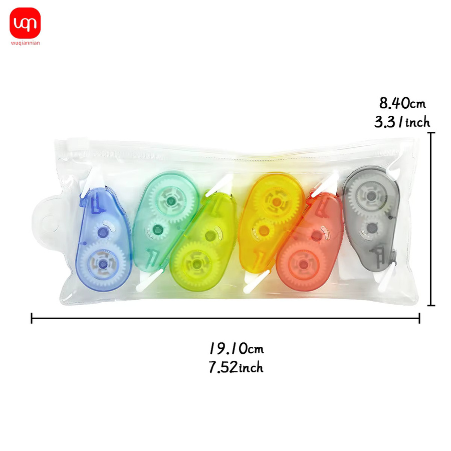 WQN Mini Regenbogen Korrekturband Set, 6 Stück, Mehrfarbig - Bild 2