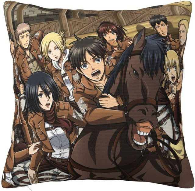 Lucky starfish HOME Kissenbezug Levi Manga Collage Attack on Titan Shingeki no Kyojin, B/B: 45 x 45 cm, Mehrfarbig - Bild 1