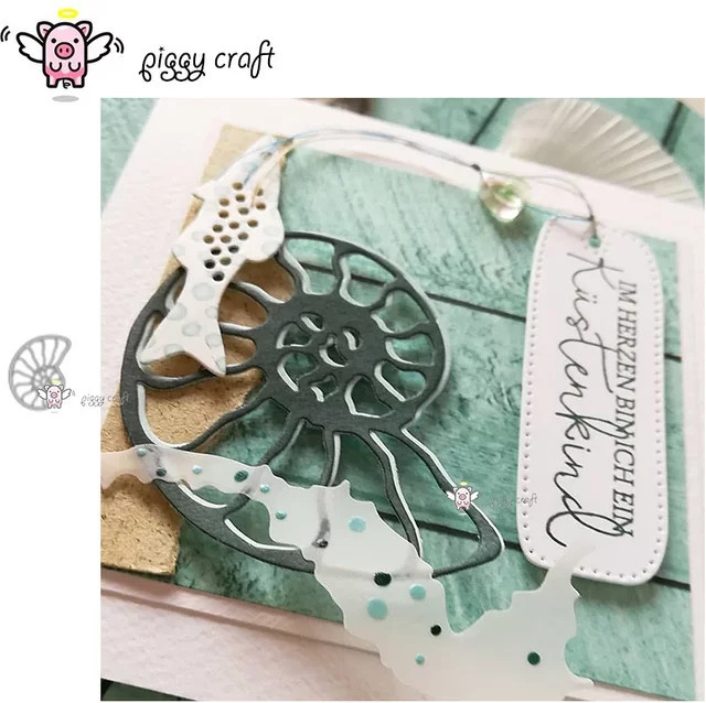 Piggy Craft Metall-Stanzform Muschel-Design in Silber für Scrapbook und Bastelarbeiten - Bild 1