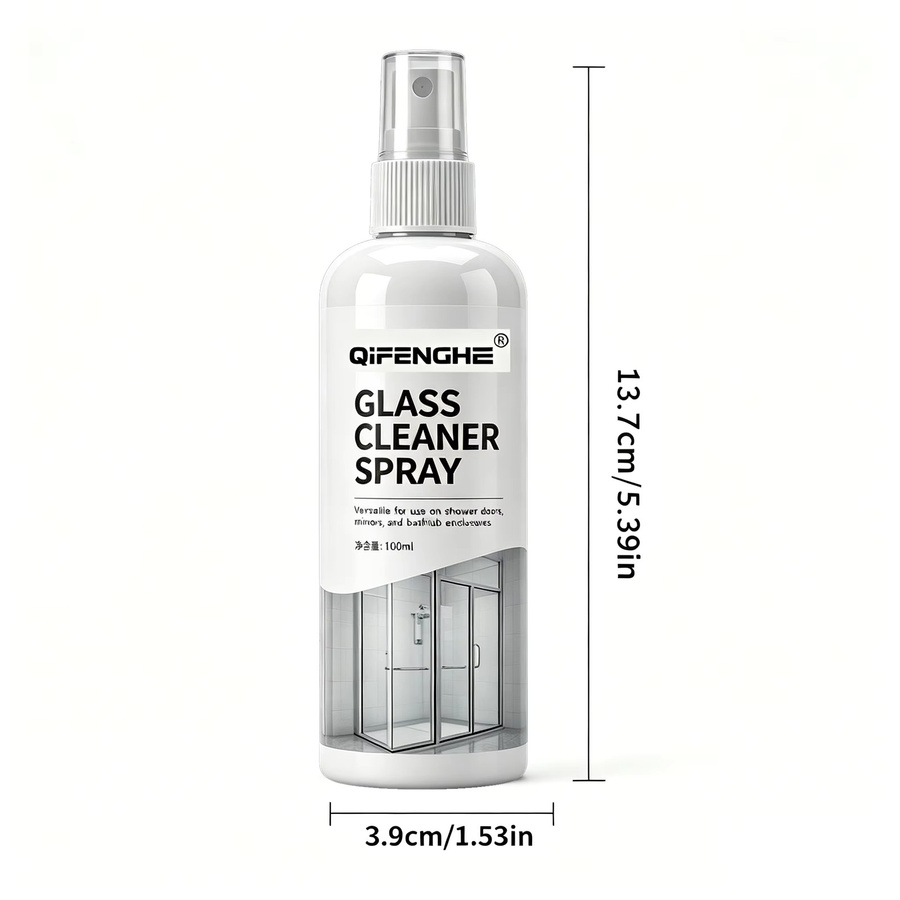 QIFENGHE Glasreiniger-Spray White, 100 ml, multifunktionaler Reiniger gegen Kalkablagerungen und Hartwasserflecken für klare Glasflächen - Bild 5