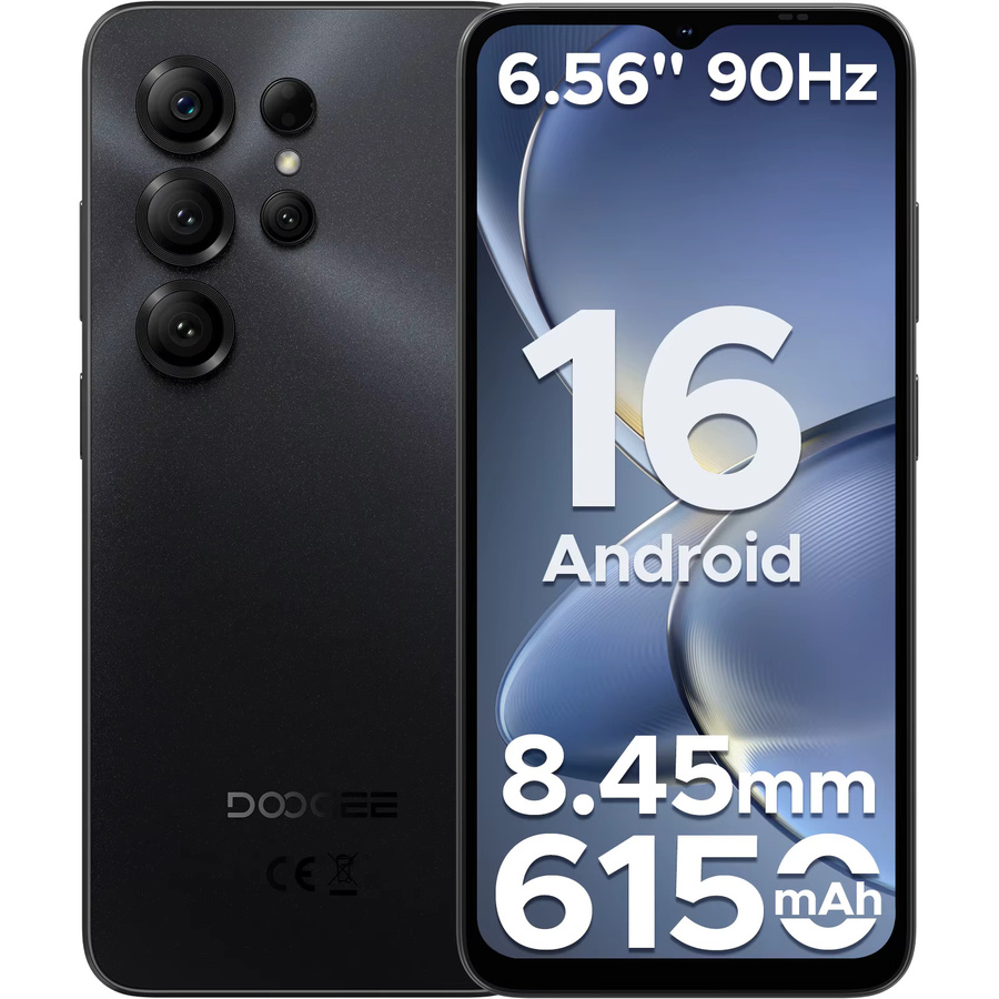 DOOGEE Note56 X Smartphone mit Android 16, 24GB RAM, 64GB ROM, 6,56 Zoll Bildschirm und 6150mAh Akku in Schwarz - Bild 4