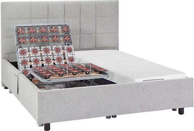 YSMÉE Bett mit elektrischem Lattenrost und Polsterrahmen in Grau, B/T/H: 70 x 204 x 12 cm - Bild 1