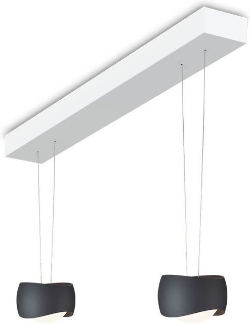 Oligo Curved Slack-Line LED-Pendelleuchte 2-flammig in Schwarz matt und Weiß matt mit Tunable White (2200K - 5000K) und Casambi-Steuerung - Bild 1