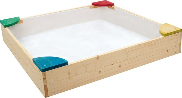 LUPILU Sandkasten aus lasierter chinesischer Spießtanne in Braun, B/T/H: 90 x 90 x 30 cm - Bild 1