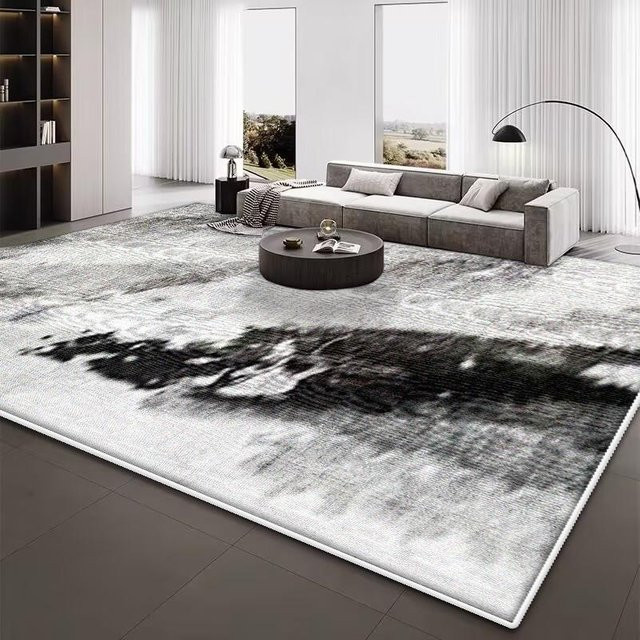 Karpetti Wohnzimmerteppich Modern Grau Gestreift, Waschbarer und Rutschfester Lounge-Teppich für Schlafzimmer und Wohnzimmer, B/T: 180 x 250 cm - Bild 1