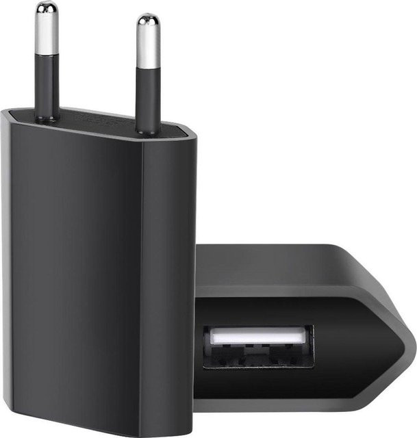 TAQKRED Universal USB Wandladegerät 5W mit EU-Stecker in Schwarz für iPhone und Smartphones - Bild 1