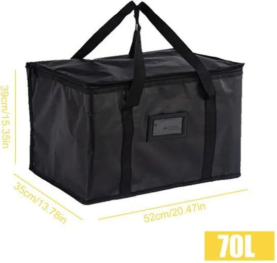 Freedom Outdoors Kühltasche mit 70l Volumen, isolierte Thermo-Lunchtasche für Camping und Picknick, Schwarz, B/T/H: 52 x 35 x 39 cm - Bild 1