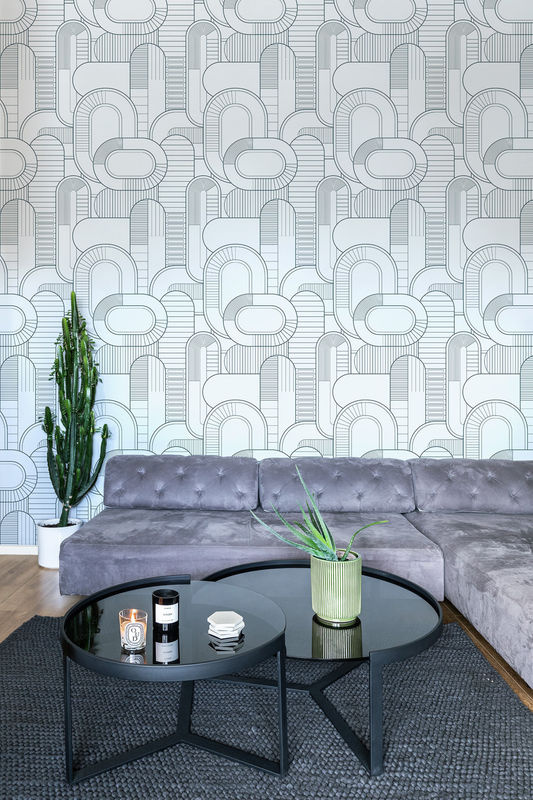 Coordonne Tapete Pacifica Vlies mit geometrischem Motiv in Grün/Hellgrün im Retro-Stil - Bild 2