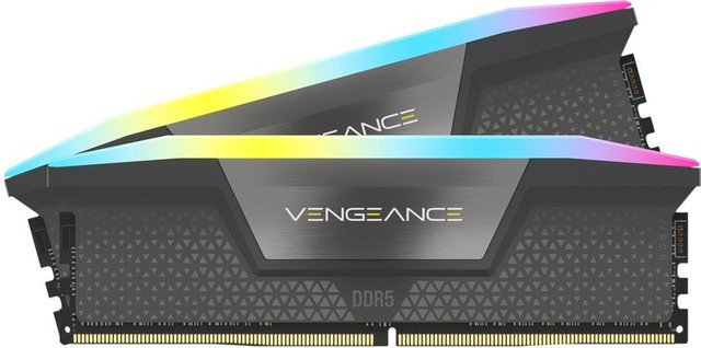 Corsair Vengeance RGB DDR5 RAM Kit 32GB 2 x 16GB DIMM 288-PIN 6400 MHz CL32 Grau - Bild 1