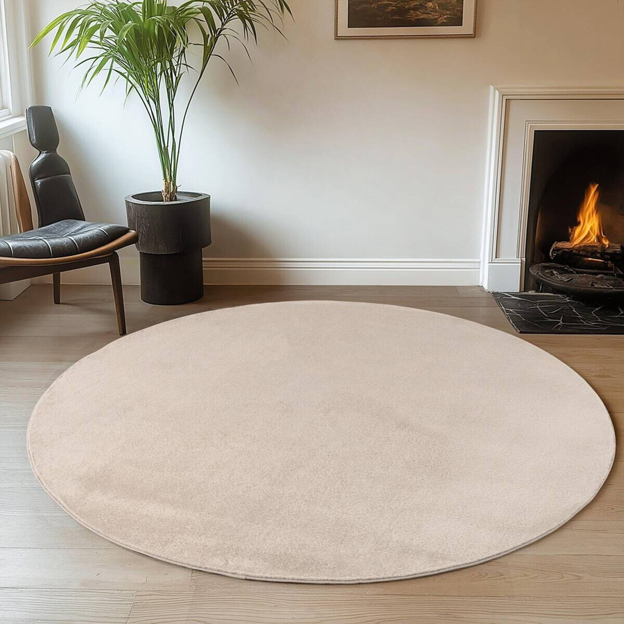 Ayyildiz Kurzflorteppich Joy rund, Creme/Beige, Durchmesser: 120 cm - Bild 2