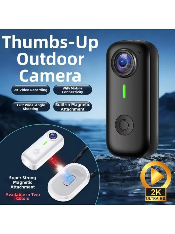 iHseno Action Camera in Schwarz, kompakte magnetische Sportkamera für Reiten und Laufen - Bild 7