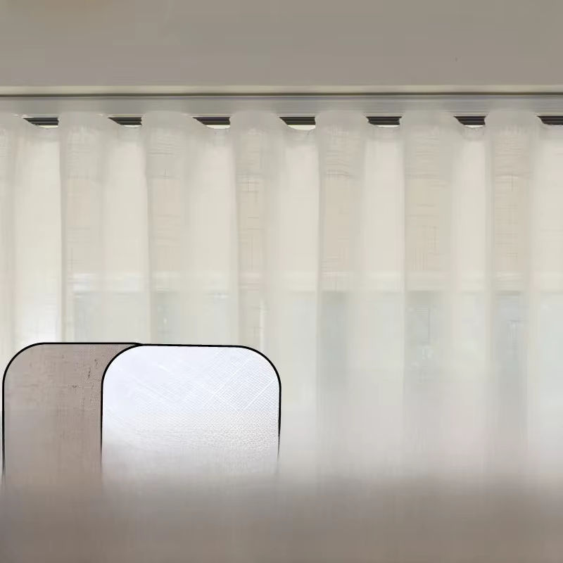 BoYan Transparente Faltenvorhänge aus Leinen in Cremeweiß und Beige, Voile-Fenstervorhänge für Wohnzimmer und Küche - Bild 5