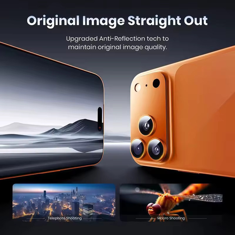 Metall Kamera-Objektivschutz für iPhone 17 Pro Max, iPhone 17 Pro und iPhone 17 Air in Orange mit gehärtetem Glas und Legierung - Bild 4