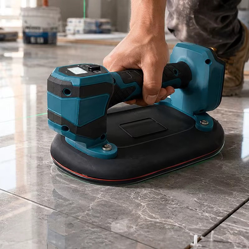 Industrieller elektrischer Vakuum-Saugnapf von Makita für Glas und Keramikfliesen mit 250 kg Tragkraft, Farbe: Blau, passend für 18/20V Makita Akkus - Bild 2