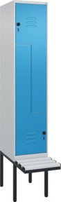 C+P Z-Spind Classic PLUS Sitzbank mit 2 Fächern und Sicherheits-Drehriegel, Kunststoff-Sitzfläche, B/T/H: 212 x 40 x 81,5 cm - Bild 1