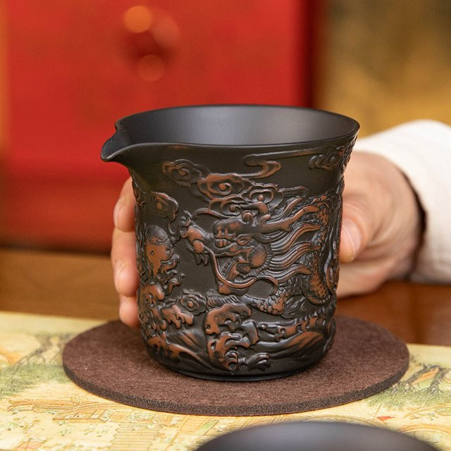 JIANGXINSHE Tee-Krug aus lila Keramik für Kung Fu Tee-Sets, Retro Chahai Tee-Teiler, 0,12 l - Bild 1