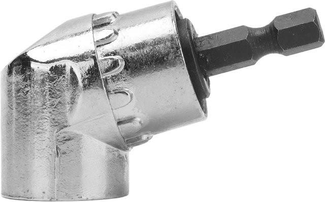 Schraubendreher-Adapter mit 105 Grad Winkel und 1/4 Zoll Sechskant-Schaft aus Edelstahl in Silber - Bild 1