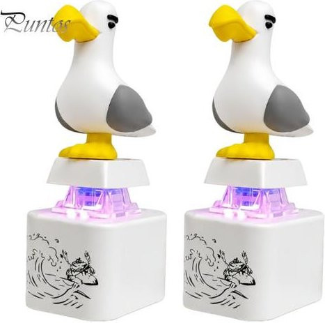 Schlüsselanhänger Möwe Mine Knopf, LED-Licht, Weiß, Unisex - Bild 1